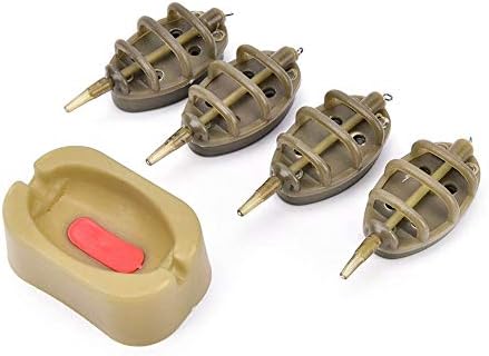 Adealink Inline Method Carp Fishing Feeder Lead Set 4 Feeders Mould Kit Plastic Baiting Tools Accessories