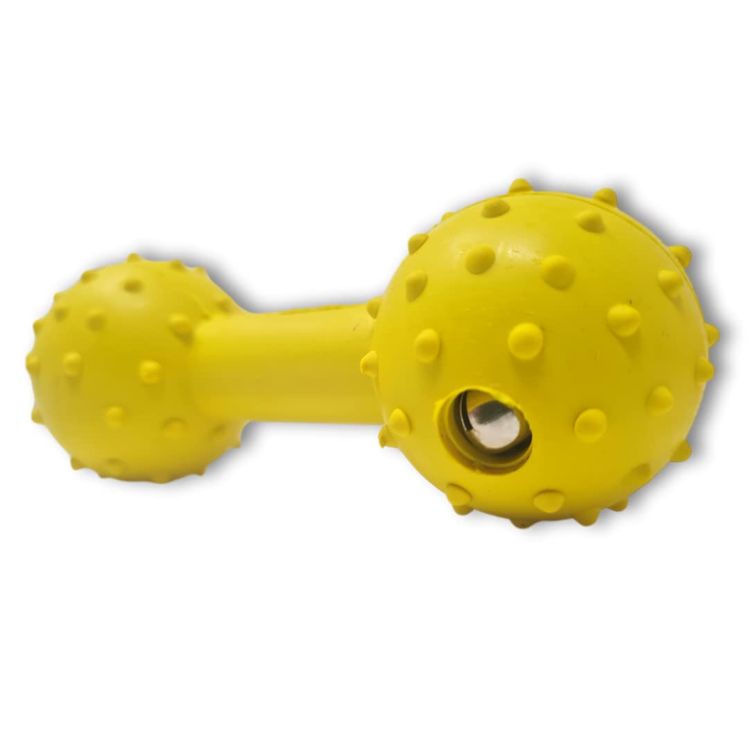 Wepo Durable Dog Chew Toy with Bell, Natural Rubber, 2 cm Thick, Perfect for Puppies, Heavy Duty Solid Rubber Bone, Pet’s Toy