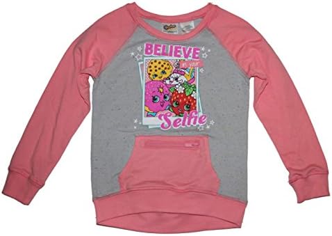 Shopkins Girls Lightweight Sweatshirt 4-16 (Multiple Color Options) (Medium / 7/8, Coral - Selfie)