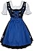 Edelweiss Creek 3-Piece Short Black & Blue German Dirndl Dress for Oktoberfest & Halloween (8)