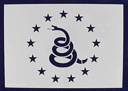 Amazon Com 13 Star Gadsden Stencil 14 Mil 10 5 Inch H X 14 82 Inch W Painting Crafts Templates