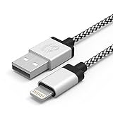Cambond iPhone 8 Cable 3.3ft (1M) Long Durable Nylon Braided iPhone Cable Apple MFI Certified Lightning to USB Cable Charging Cord Data Sync 8 Pin for iPhone, iPhone 8 7 7 plus, iPad, iPod (Silver)