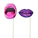 Party Photo Booth Props, Coxeer 40Pcs Funny Mouth Lips Photo Booth Prop with Stick Selfie Props Accessories for Birthday Wedding Graduation Party and Children's Day Party