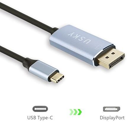 usky USB C to DisplayPort Cable(4K@60Hz), USB 3.1 Type-C to DP Adapter Cord (6ft/1.8m) for New MacBook, Google Chromebook Pixel, Samsung Galaxy S8 / S8 Plus