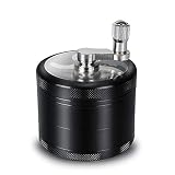 2.5 Inch Spice Grinder, Siasky 4 Piece Manual Grinders with Pollen Catcher, Premium Anodized Aluminum Grinder with Diamond Shaped Teeth, Elegant Black