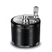 2.5 Inch Spice Grinder, Siasky 4 Piece Manual Grinders with Pollen Catcher, Premium Anodized Aluminum Grinder with Diamond Shaped Teeth, Elegant Black