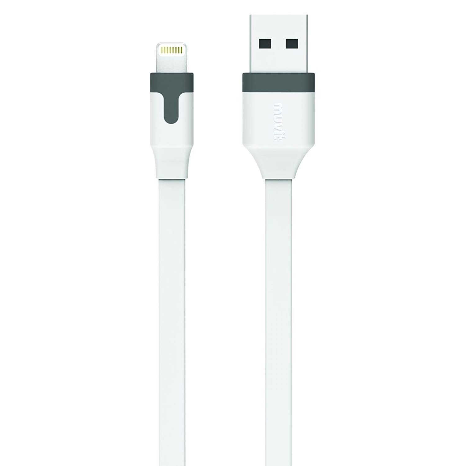 Muvit TAB CABLE PLAT CHARGE & SYNCHRO 2.4A USB/LIGHTNING 2M BLANC