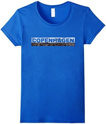 Womens Copenhagen Denmark 2017 Travel Gift Distressed T-shirt XL Royal Blue