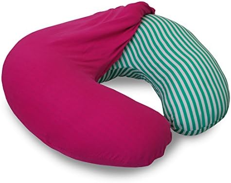 NurSit Nursing Pillow with Removable Pink Slipcover, Stripe Print