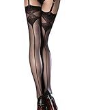 Women's Back Seamed Thigh High Stockings for Garter Belt Nylons Hosiery