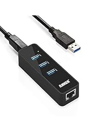 Anker   Centro de datos portable con 3 puertos USB 3.0 con adaptador de puerto de red ethernet de 1 Gbps para Macbook, Mac Pro   mini, iMac, XPS, Surface Pro, laptops, computadoras de escritorio, memorias USB, Mobile HDD y más.