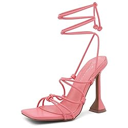 Shoe Land Womens SL-MELODY Lace Up Heeled Sandal