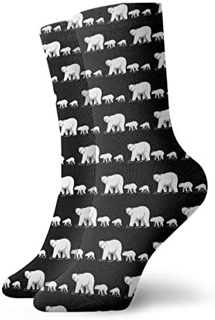 TAOMAP89 Polar Bear Pattern Compression Ankle Socks for Women and Men Slipper Diabetic Socks- Best for Flight, Running, Soccer