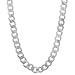 Men's 5.2mm Thick 925 Sterling Silver Beveled Cuban Link Curb Chain, 24