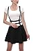 Urban CoCo Womens Elastic Waist Pleated Short Braces Skirt (Small, Black)