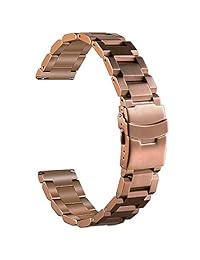 VIQIV Correa de liberación rápida de acero inoxidable para Samsung Gear S2 Samsung S3 Frontier Classic Fossil Q Pebble Time Smart Watch, correa de repuesto 0.787 in 0.866 in