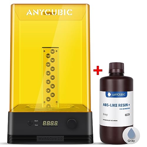 Anycubic Water-Wash Hars 2.0 voor LCD 3D-rinters, 405nm UV-uithardende Hars, Hoge Precisie, Geurarm, Hoge Flexibiliteit, Langdurige Kleur, Zwart, 2000g