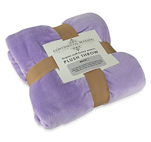 Premium Quality Super Soft Plush Throw Blanket, Warm and Fuzzy Bed Throws|Baby, Toddler and Adult Sizes| Available In: Light Pink, Light Blue, Ivory, Grey, Light Brown & Lavender (50"x70", Lavender)