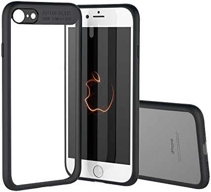 VMTOP iPhone 7 iPhone 8 Clear Case Transparent Clear Slim Scratch Resistant Protective Cover PC TPE Slim Clear Case + Hard PC Frame Rubber Bumper Cover for iPhone 7/ iPhone 8 BLACK