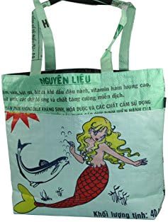 Multi Purpose Tote Bag Made From Recycled Materials (Sea Green Mermaid)