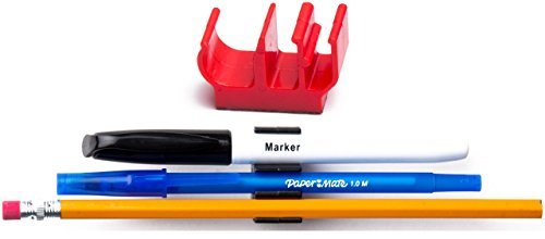(10 pk) Red Magnetic Pencil Pen and Slim Dry Erase Holder Clip - Best for Fridge, Locker, Board, Cubicle, whiteboard, Refrigerator, memo pad etc. - Great for Kids, Girls, Boys, Teacher, Student