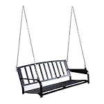Outsunny 2 Person Outdoor Porch Swing Bench - Black