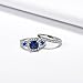 Vibrille Cushion-Cut Lab-Created Blue Sapphire and Cubic Zirconia Square Frame Bridal Wedding Ring Sets in Sterling Silver