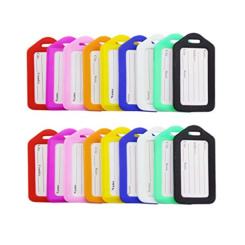 Fireboomoon 18 Pieces Luggage Tags Travel Suitcase Luggage Bag Tags (9 Colors)