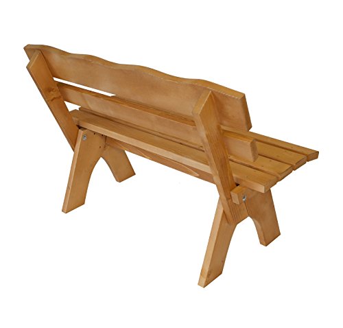 DEGAMO Gartenbank Freital 2-sitzer 120cm, Massive Kiefer hell lackiert, Outdoor – Bild 3