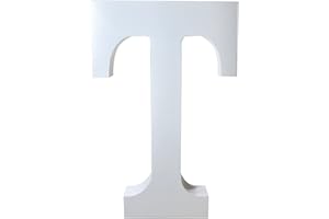 BENMACHU Wooden Letters T,8 Inch Big Wooden Alphabet Letters Unfinished Large Standing Letters Design for Wall Desk Decor,Party, Home Sign Board Decoration