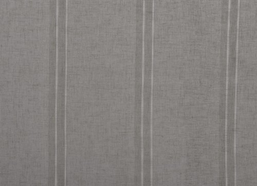 Linder 0189/92/415/38X90 Doppel-Gardine aus Leinenstoff, mit Verbindungsstange, Grau