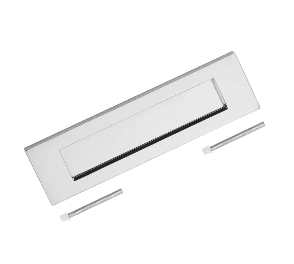 TERF® 250mm X 75mm Traditional Type Letter Plate Polished Chrome 250mm X 75mm (10'' X 3'') Letter Postal Box Cover Plate Including Fixing Screw