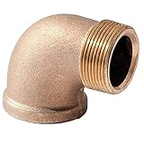 Everflow BRSN0034-NL 3/4-Inch Brass Street Elbow 90 Degrees Lead Free, Male & Female National Pipe Taper Threaded Fittings Brass Construction Higher Corrosion Resistance Economical & Easy to Install