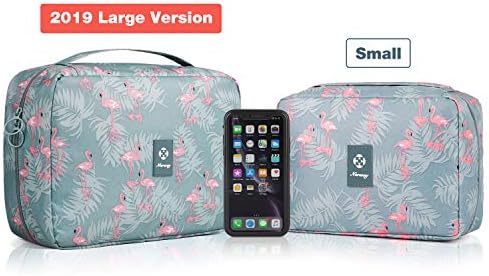 Large Hanging Travel Toiletry Bag Cosmetic Makeup Organizer for Women and Girls Waterproof (A-Flamingo Large) 5 Large Hanging Travel Toiletry Bag Cosmetic Makeup Organizer for Women and Girls Waterproof (A-Flamingo Large)