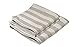 BLESS LINEN Jacquard Striped Pure Linen Towel Set of 3, Grey/White - Includes 1 Large Bath Towel and 2 Hand Towels