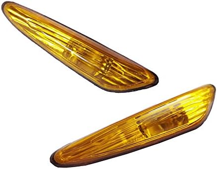 YUK For BMW 02-05 E46 3-Series 4D Sedan Side Marker Lights Signal Lamps -Yellow Lens