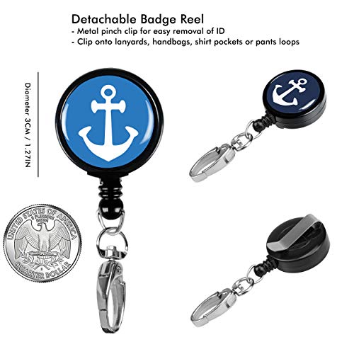 Cruise Luggage Tags & Lanyards with Waterproof ID Key Card Holder. Matching Retractable Badge Reel. Essential Cruise Ship Accessories. 2 Lanyards + 4 Etag Holders. Anchor Helm 1 Blue & 1 Lite Blue