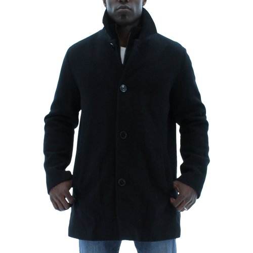 Kenneth Cole Reaction Men's Patrick Car Coat Wool Peacoat Black 3XL