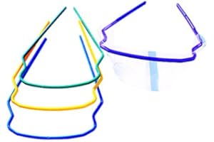 S&Dent 1 Pack 20 Sets Disposable Dental Eye Shield Eye Mask Safety Glasses Mask Eyes Guard 1 Frame+1 Shield/Set 4 Colors