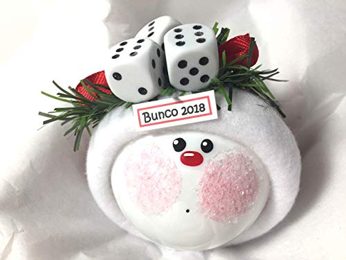 Bunko Bunco Christmas Gift Glass Ornaments Dice Game Hand Painted Handmade Personalized F