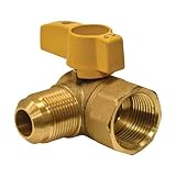 Eastman 60034 Female x Flare Angle Brass Gas Ball Valve Connector with Quarter-Turn Lever Handle, CSA-Approved, 1/2-Inch FIP x 1/2-Inch OD Flare