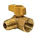 Eastman 60034 Female x Flare Angle Brass Gas Ball Valve Connector with Quarter-Turn Lever Handle, CSA-Approved, 1/2-Inch FIP x 1/2-Inch OD Flare
