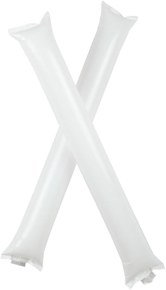 Thunder Sticks, Inflatable Stadium Noisemakers Bam Bam Cheer Sticks Blow Bar Inflatable Boom Sticks Noisemakers Stick Basketball Football Noisemakers Party Favors (White): Toys & Games