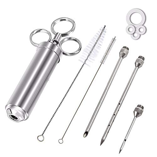 Meat Injectors - 2 Oz Meat Injector Syringe Poultry Marinade Flavour Seasoning Injectors Bbq Kit With 3 Needles - Injectors Pumps Pump Kits Professional Guns Meat