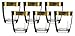 Double Old Fashion Glass 12 oz 14 Karat Gold Versace Design 6 Piece Set Made In Italy