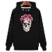 BFY Skull Patch with Red Rose Flower Iron on Patches Indian Style Applique Patches Embroidered Patches for Jackets Iron on Band Patches