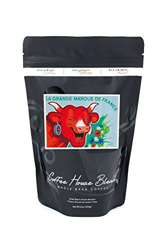 La Grande Marque de France - La Vache Qui Rit Vintage Poster (artist: Rabier) France c. 1948 (8oz Whole Bean Small Batch Artisan Coffee - Bold & Strong Medium Dark Roast w/ Artwork)