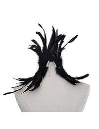 Gargantilla de plumas naturales de estilo gótico victoriano de L'VOW para Halloween y cosplay
