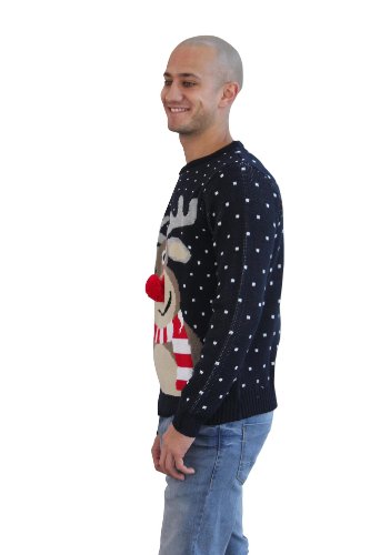 Christmas Novelty Reindeer Fairisle Snowflake Knitted Xmas Jumper Sweater - Image 4