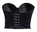 Charmian Women's Colorful Rhinestone Push Up Bra Clubwear Party Bustier Crop Top Valentines Bra Top Black Medium
